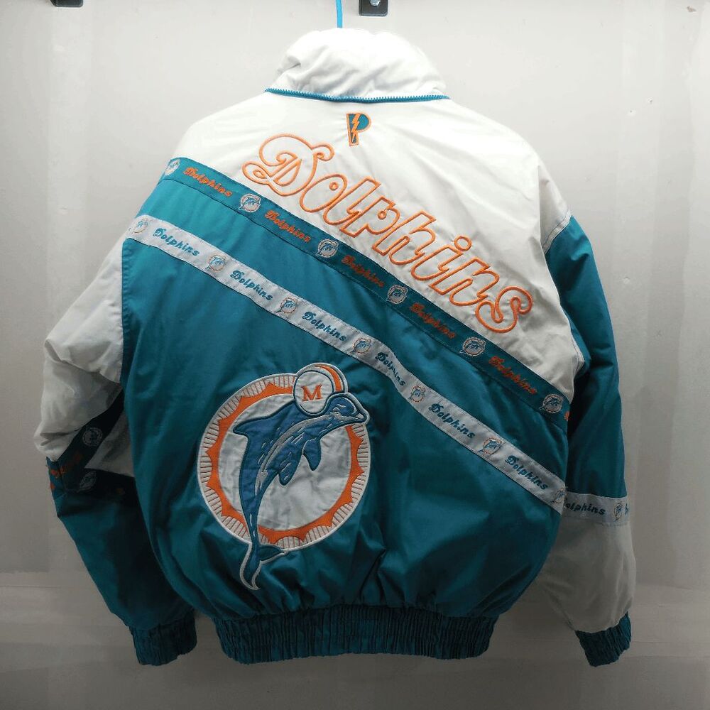 VTG Pro Player Daniel Young Miami Dolphins NFL 90's Puffer Jacket Size Small